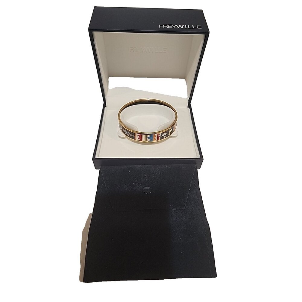 RARE Frey Wille Spirit of Africa enamel and gold-plated bracelet size S small